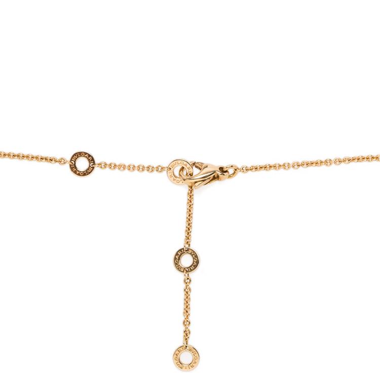 Pre Owned Bvlgari B.Zero1 White Ceramic Rose Gold Pendant Necklace