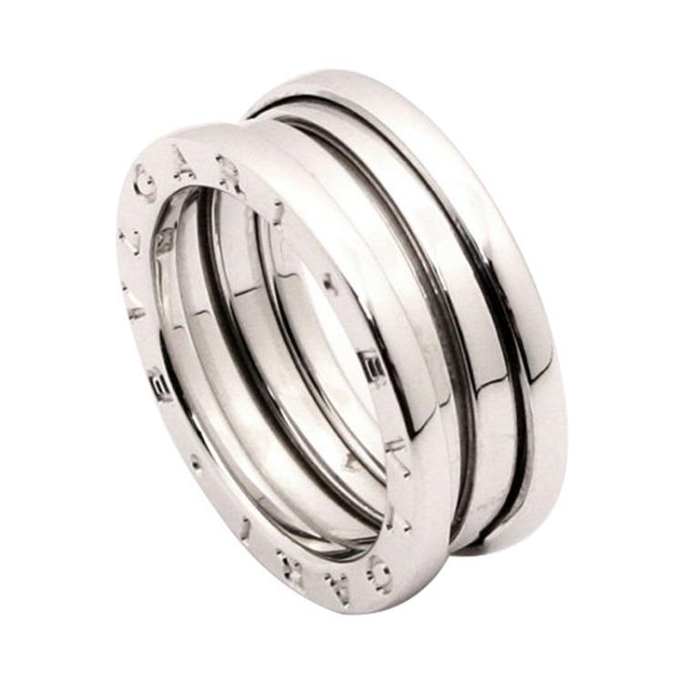 Pre Owned Bvlgari B.Zero1 18K White Gold 3 Band Ring Size 53