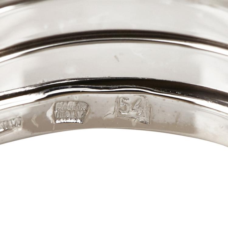Pre Owned Bvlgari B.zero1 3-Band White Gold Ring Size 54