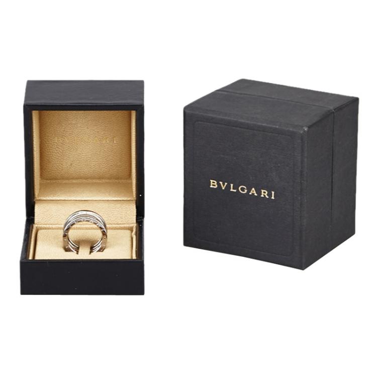 Pre Owned Bvlgari B.zero1 3-Band White Gold Ring Size 53