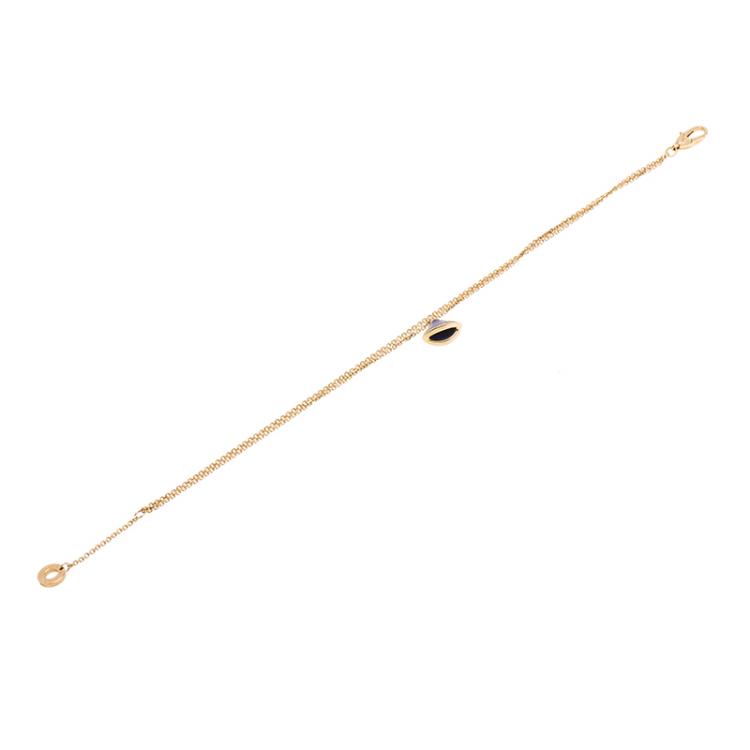 Pre Owned Bvlgari Divas' Dream Lapiz Lazuli Charm Rose Gold Chain Bracelet 18cm