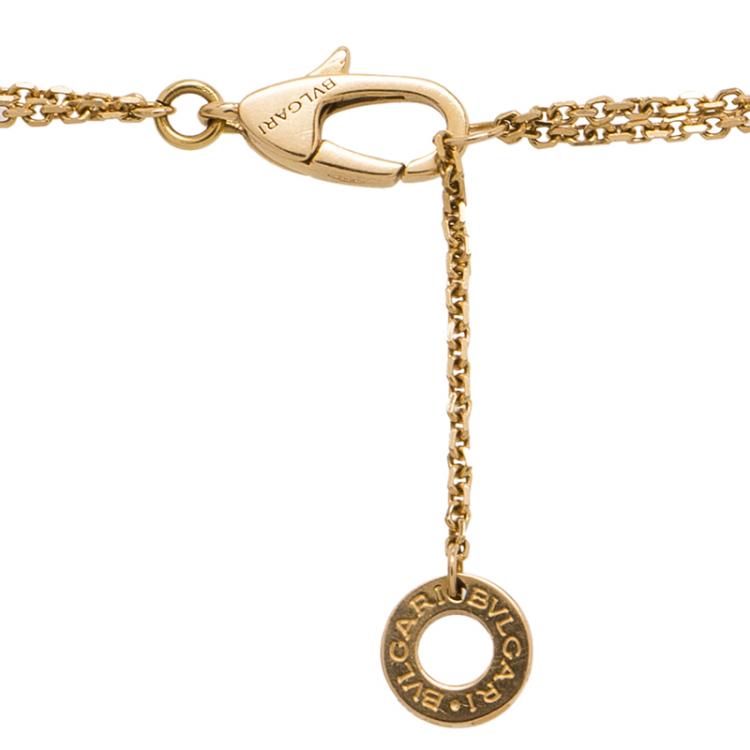 Pre Owned Bvlgari Divas' Dream Lapiz Lazuli Charm Rose Gold Chain Bracelet 18cm