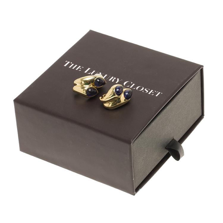 Pre Owned Bvlgari Vintage Amethyst Yellow Gold Clip-on Earrings