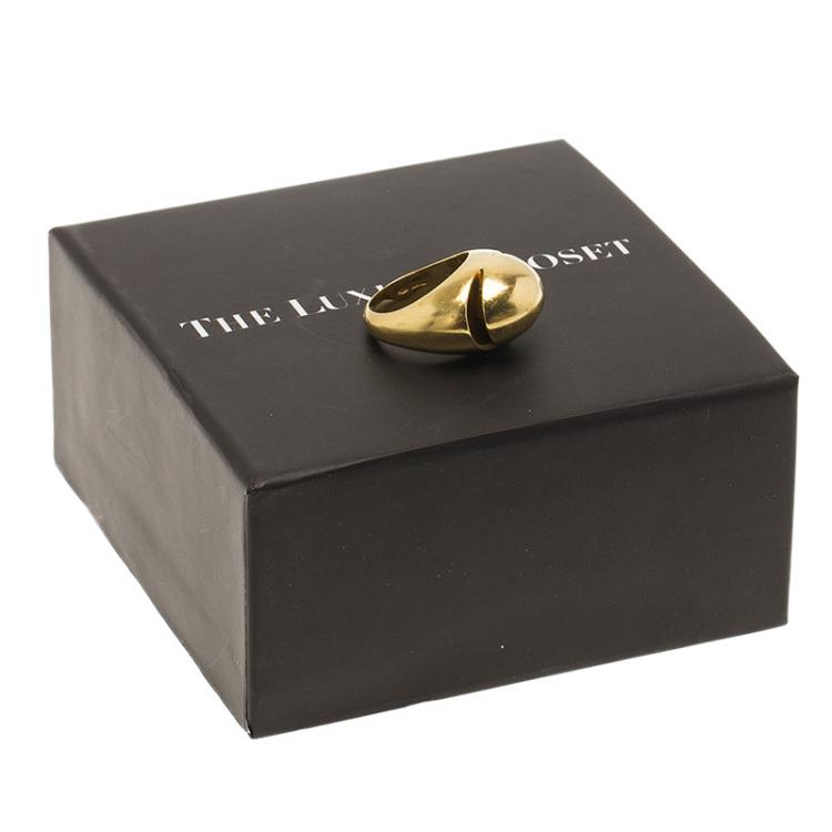 Pre Owned Bvlgari Fancy High Dome Rose Gold Ring Size 52.5