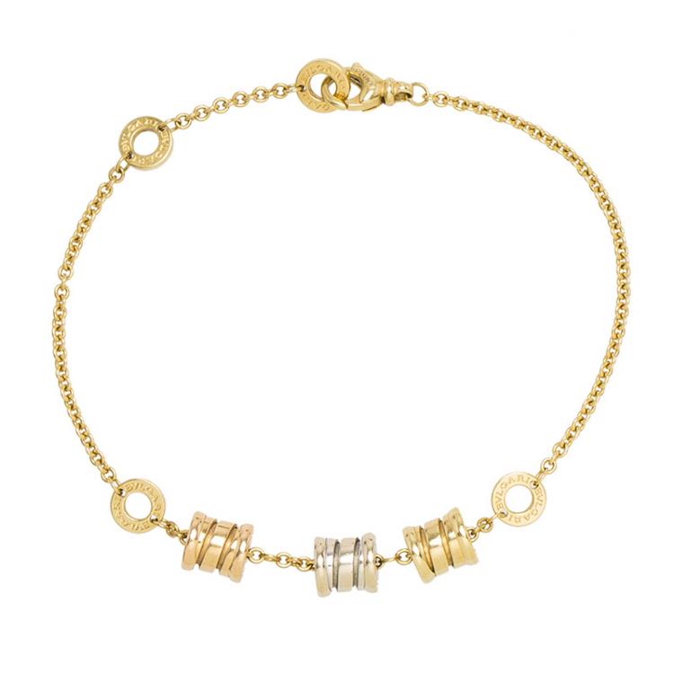 Pre Owned Bvlgari B.zero1 18k 3-Tone Gold Element Soft Bracelet
