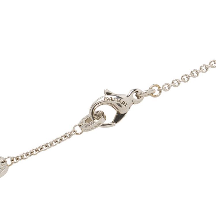 Pre Owned Bvlgari Cicladi 18k White Gold Drop Pendant Chain Necklace