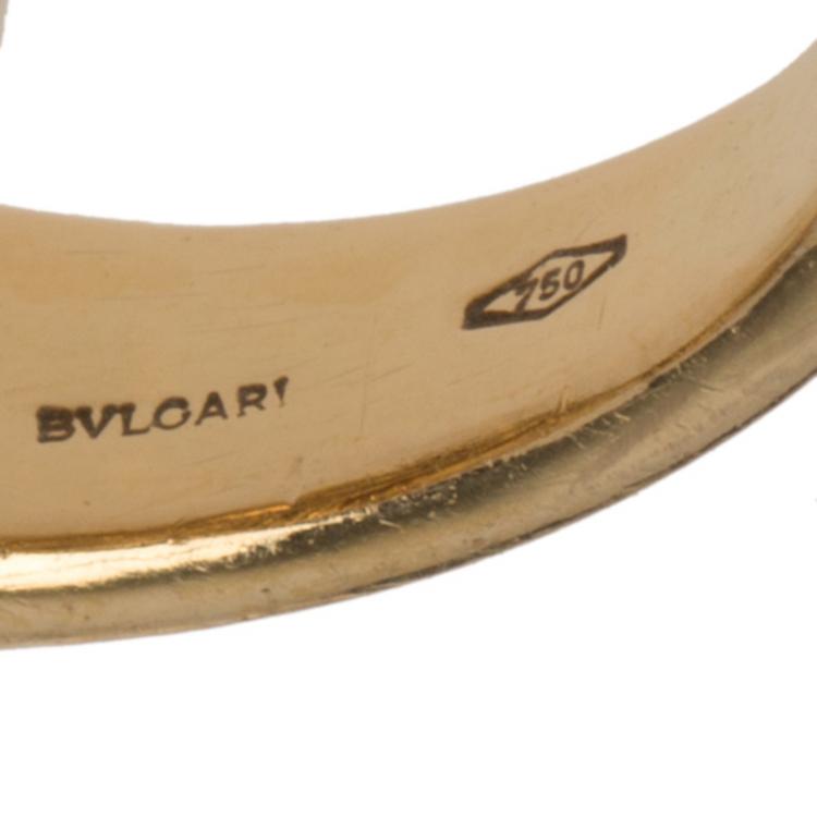 Pre Owned Bvlgari Cerchi 18k Yellow Gold Ring Size 52.5