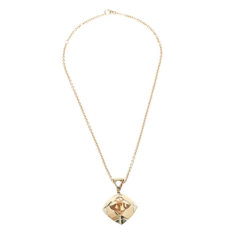 Pre Owned Bvlgari Piramide Citrine Yellow Gold Pendant