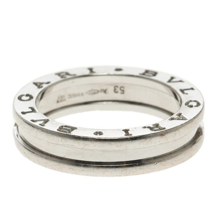 Pre Owned Bvlgari B.Zero1 1-band 18k White Gold Ring Size 53