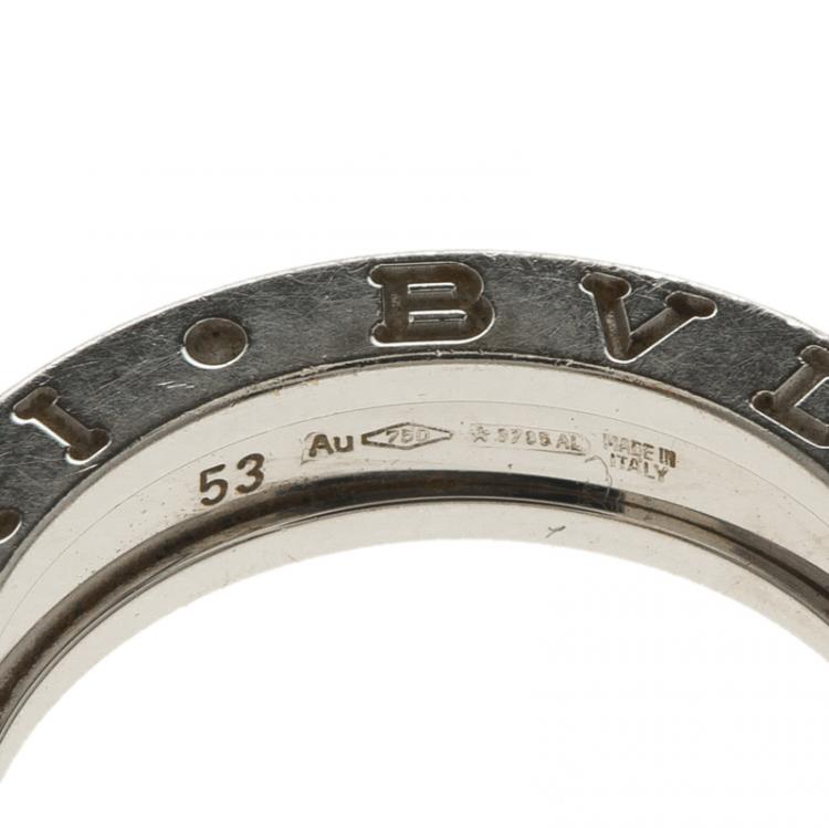 Pre Owned Bvlgari B.Zero1 1-band 18k White Gold Ring Size 53