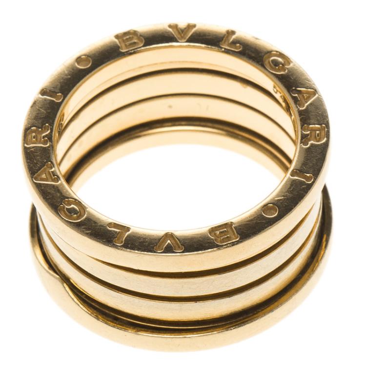 Pre Owned Bvlgari B.Zero1 3-Band 18k Rose Gold Ring Size 54