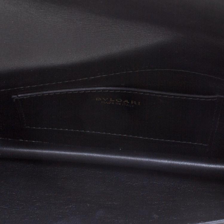 Pre Owned Bvlgari Black Leather Forever Crossbody Bag