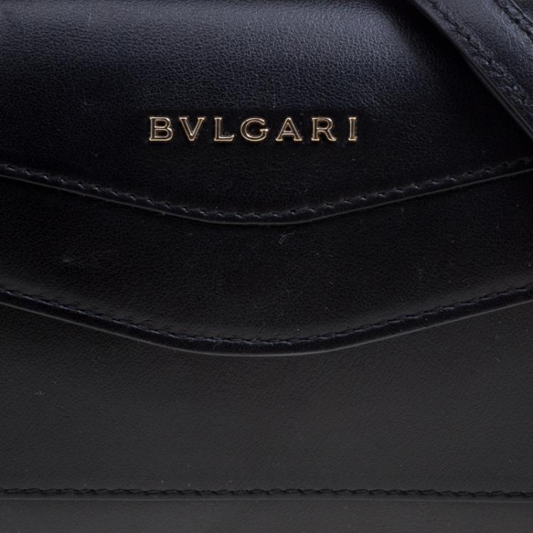 مملوكة مسبقًا Bvlgari Black Leather Forever Crossbody Bag
