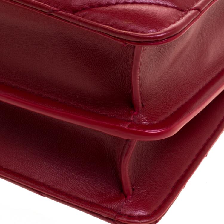 Pre Owned Bvlgari Red Quilted Scaglie Leather Medium Serpenti Forever Shoulder Bag