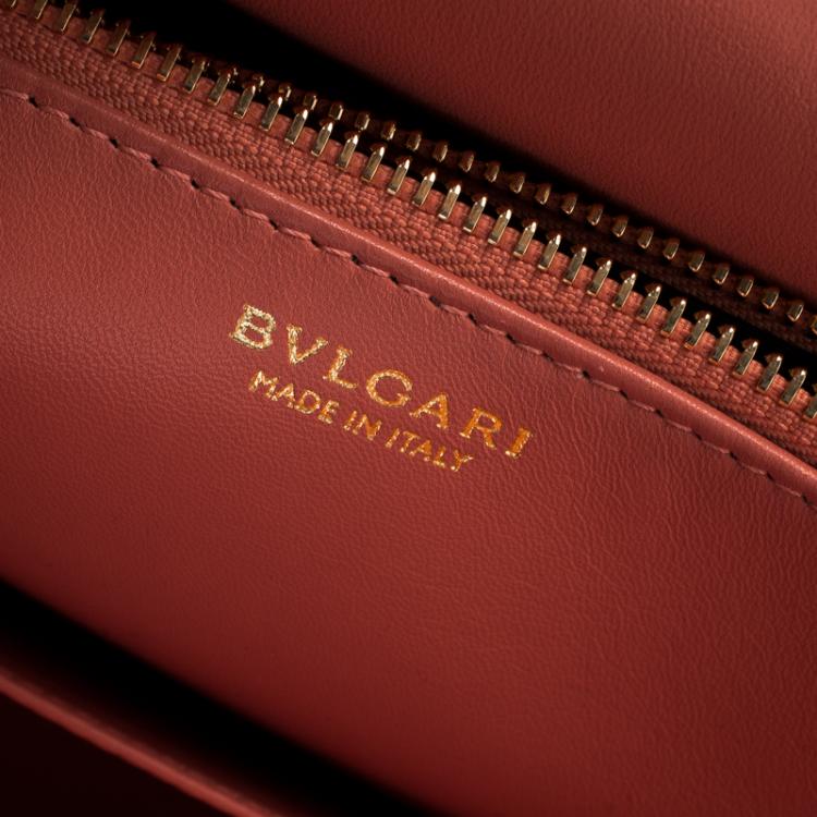 Pre Owned Bvlgari Purple Leather Medium Icona Tote