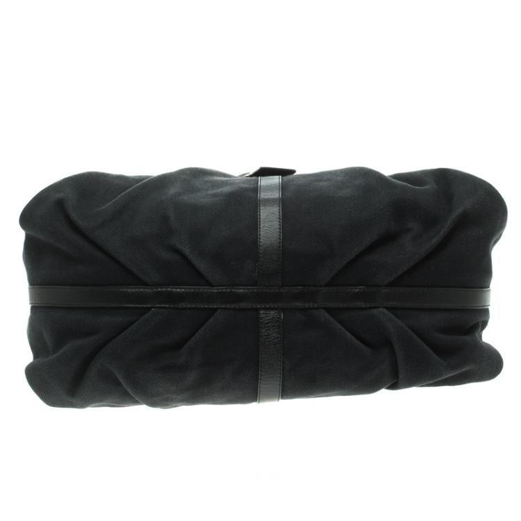 مملوكة مسبقًا Bvlgari Black Fabric and Leather Chandra Hobo