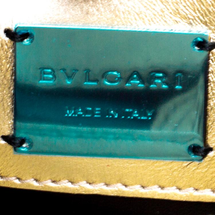 Pre Owned Bvlgari Gold Quilted Scaglie Leather Medium Serpenti Forever Shoulder Bag