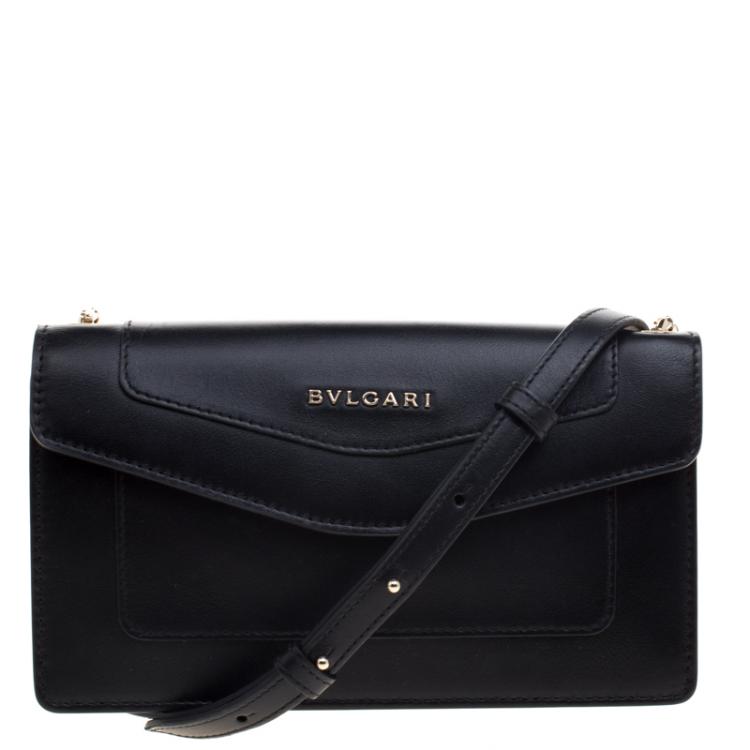مملوكة مسبقًا Bvlgari Black Leather Forever Crossbody Bag
