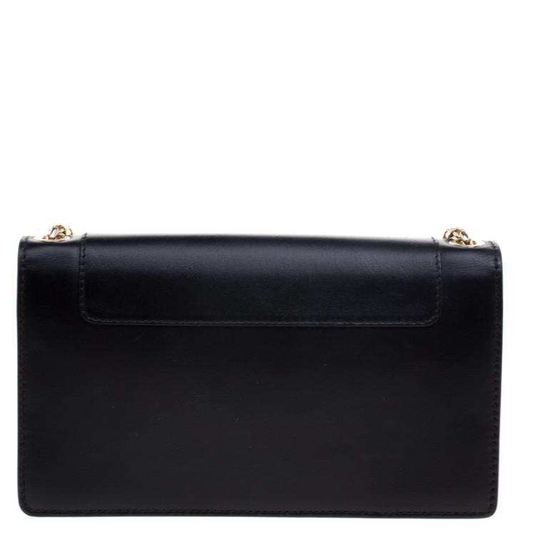مملوكة مسبقًا Bvlgari Black Leather Forever Crossbody Bag