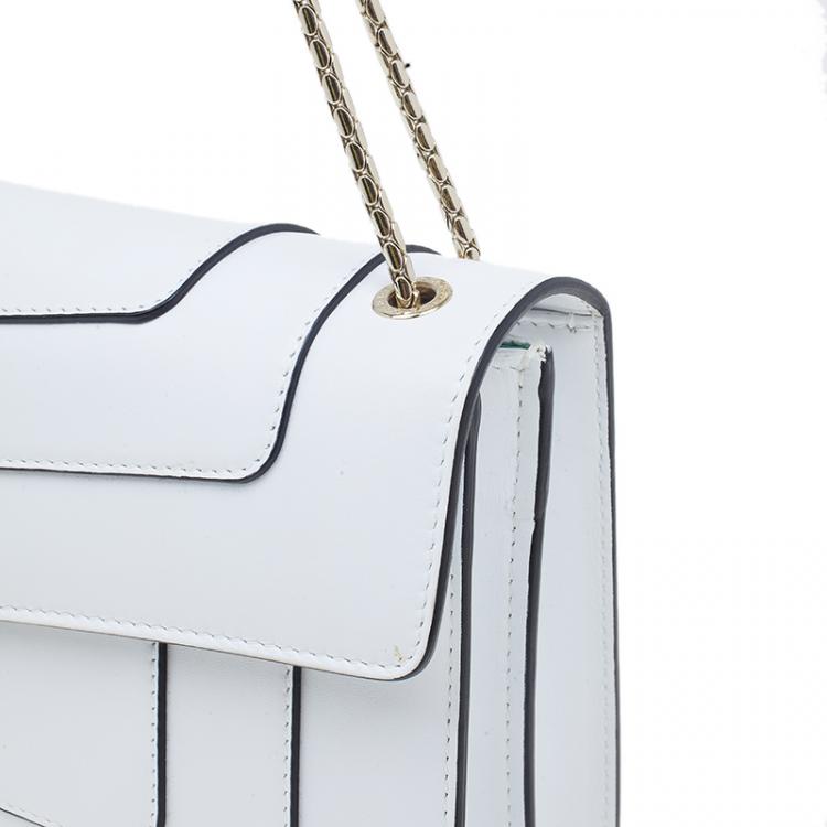 Pre Owned Bvlgari White Calfskin Small Shoulder Bag