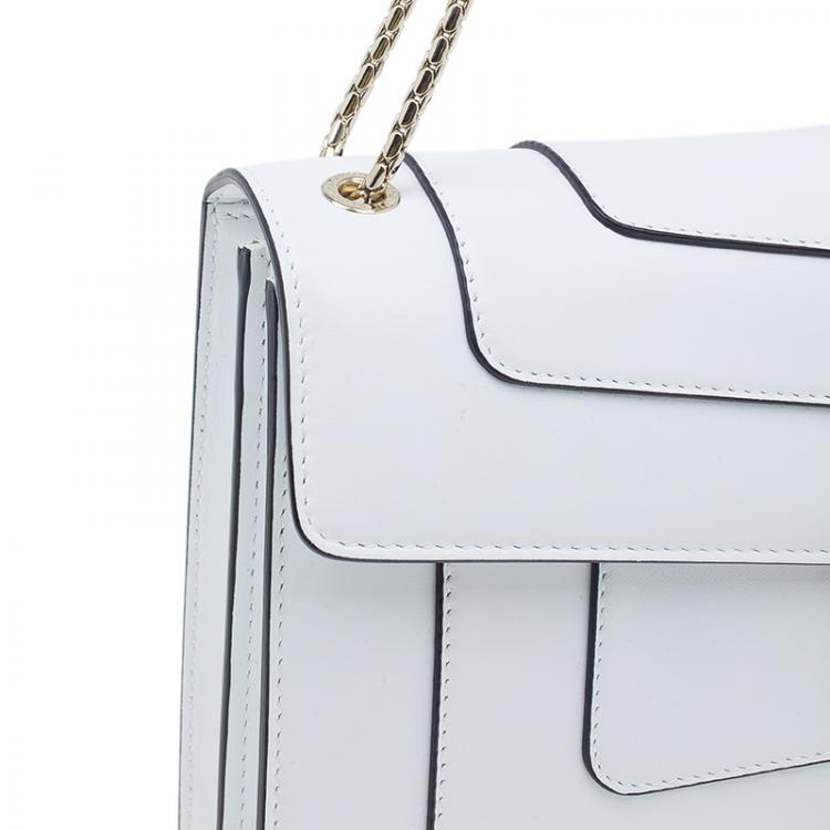 Pre Owned Bvlgari White Calfskin Small Shoulder Bag