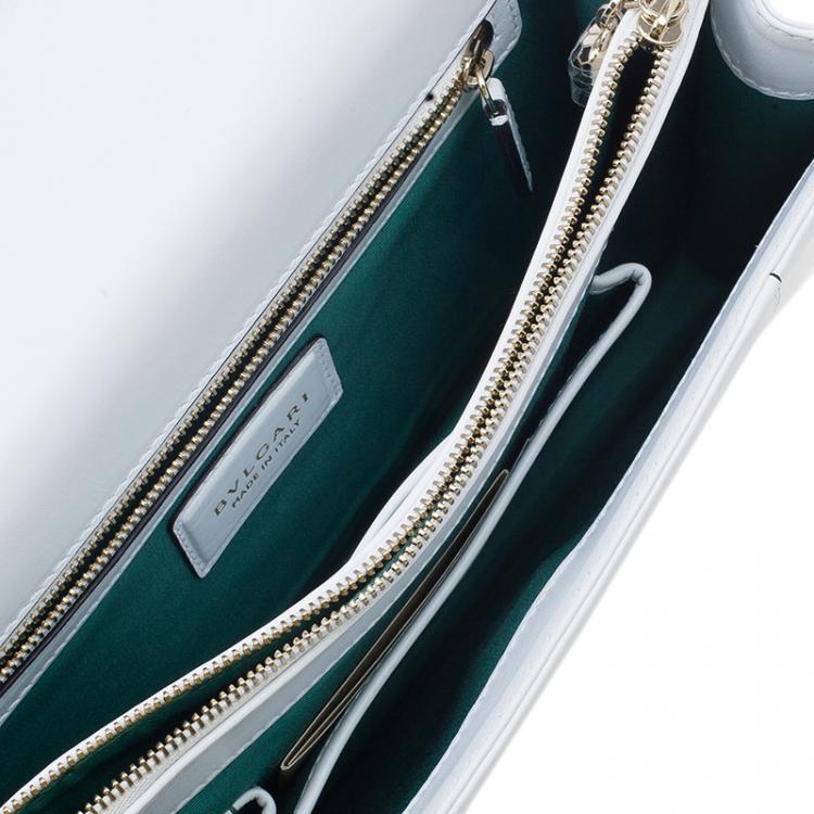 Pre Owned Bvlgari White Calfskin Small Shoulder Bag