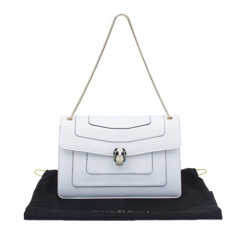 Pre Owned Bvlgari White Calfskin Small Shoulder Bag