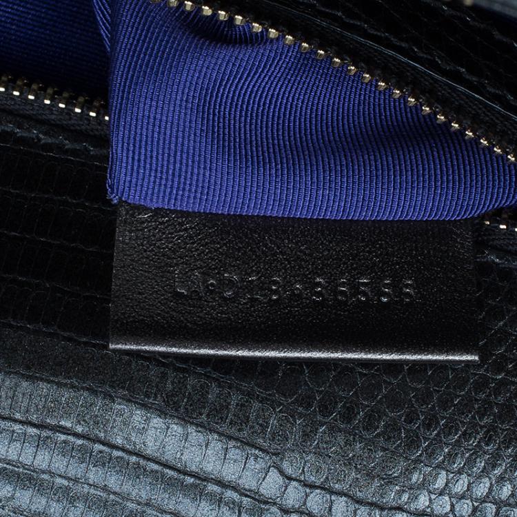 Pre Owned Bvlgari Metallic Lizard Skin Medium Serpenti Flap Shoulder Bag