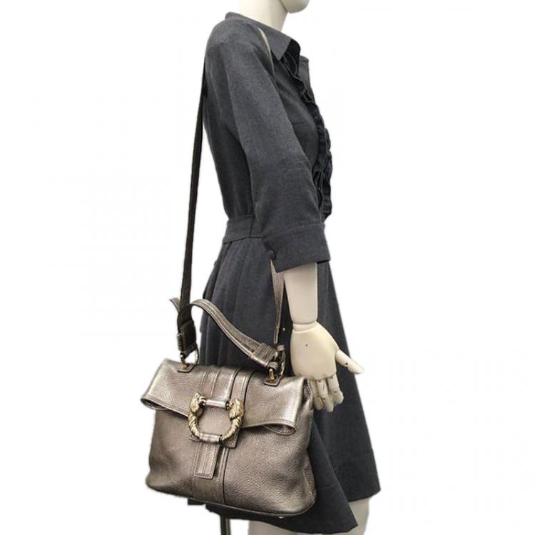 Pre Owned Bvlgari Bronze Leather Leoni Shouder Bag