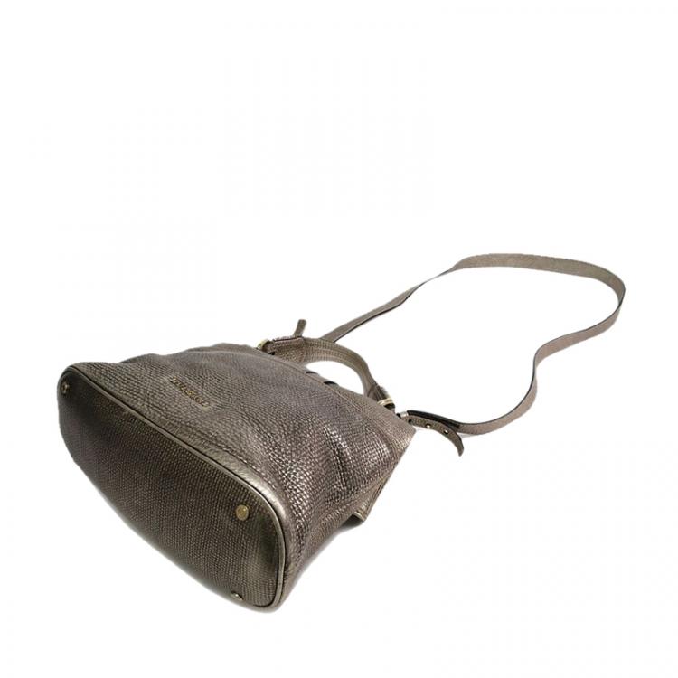 Pre Owned Bvlgari Bronze Leather Leoni Shouder Bag