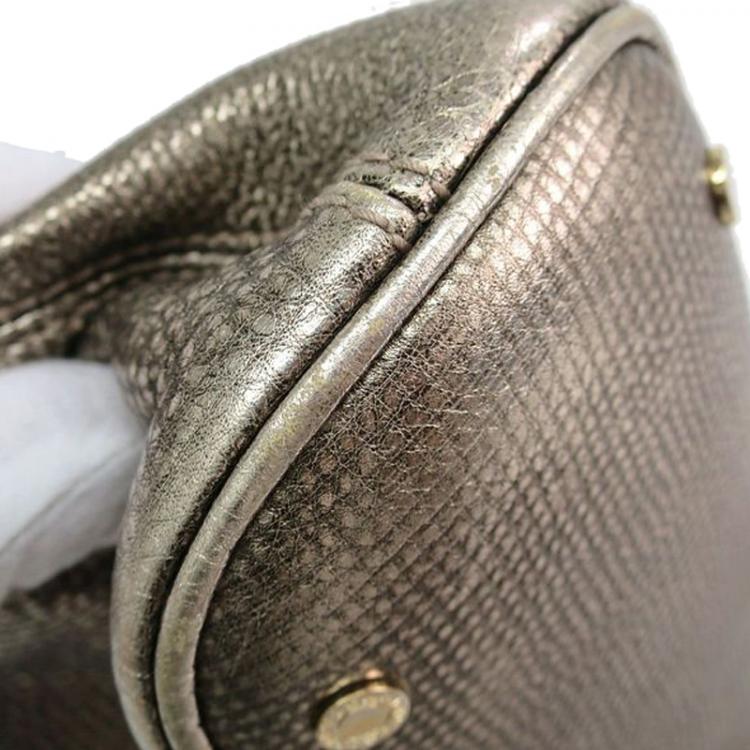 Pre Owned Bvlgari Bronze Leather Leoni Shouder Bag