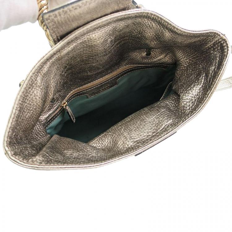 Pre Owned Bvlgari Bronze Leather Leoni Shouder Bag