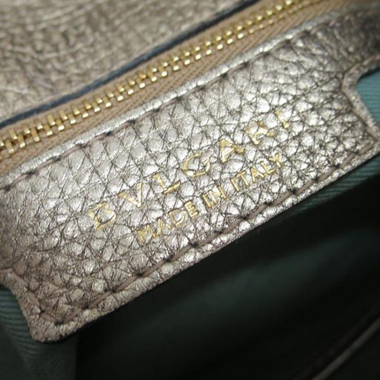Pre Owned Bvlgari Bronze Leather Leoni Shouder Bag