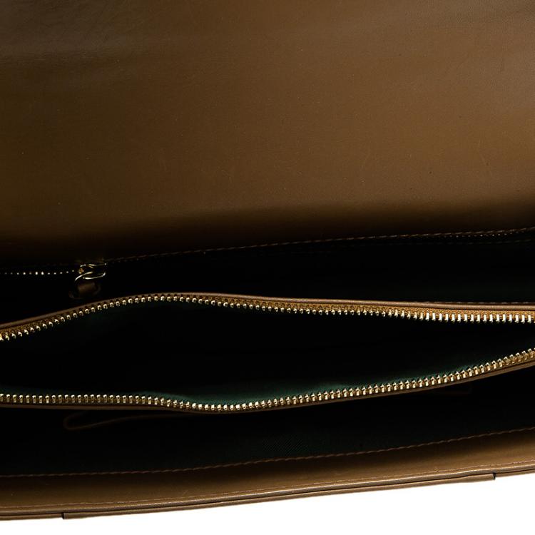 Pre Owned Bvlgari Light Brown Leather Medium Serpenti Flap Shoulder Bag
