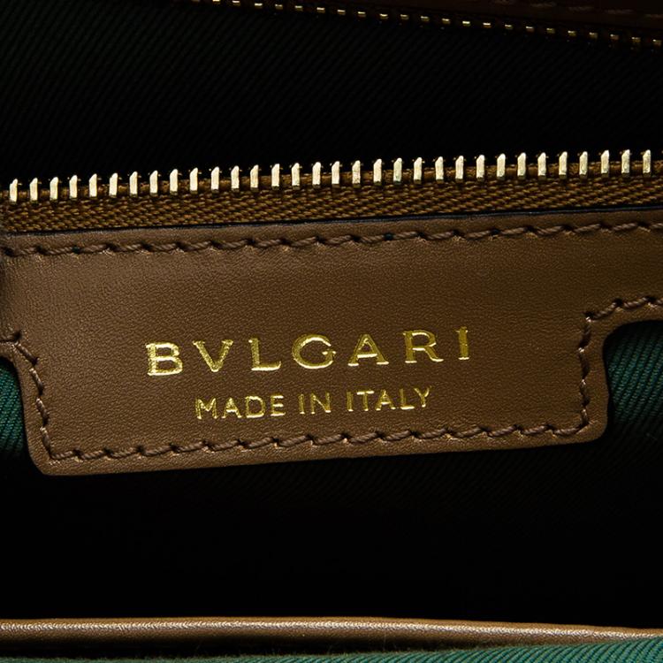 Pre Owned Bvlgari Light Brown Leather Medium Serpenti Flap Shoulder Bag