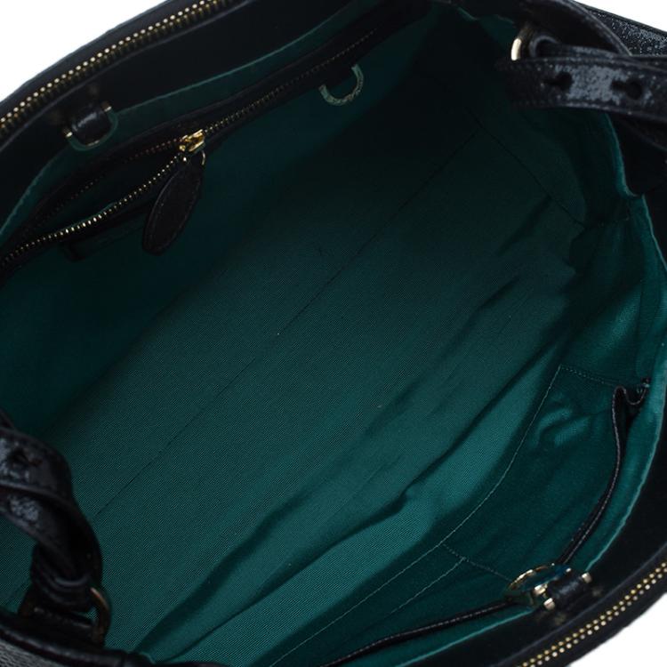 Pre Owned Bvlgari Black Snakeskin and Leather Medium Serpenti Tote