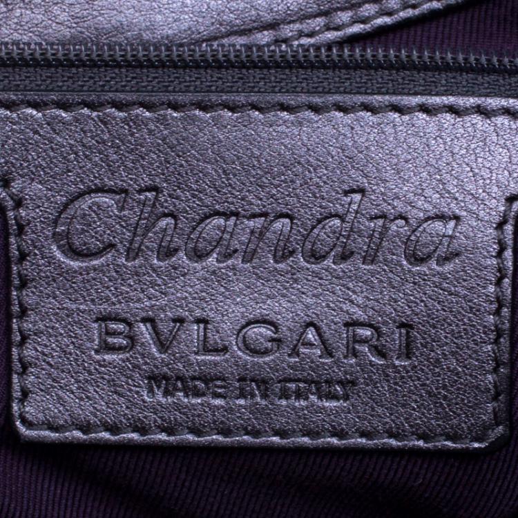 Pre Owned Bvlgari Metallic Grey Leather Chandra Hobo