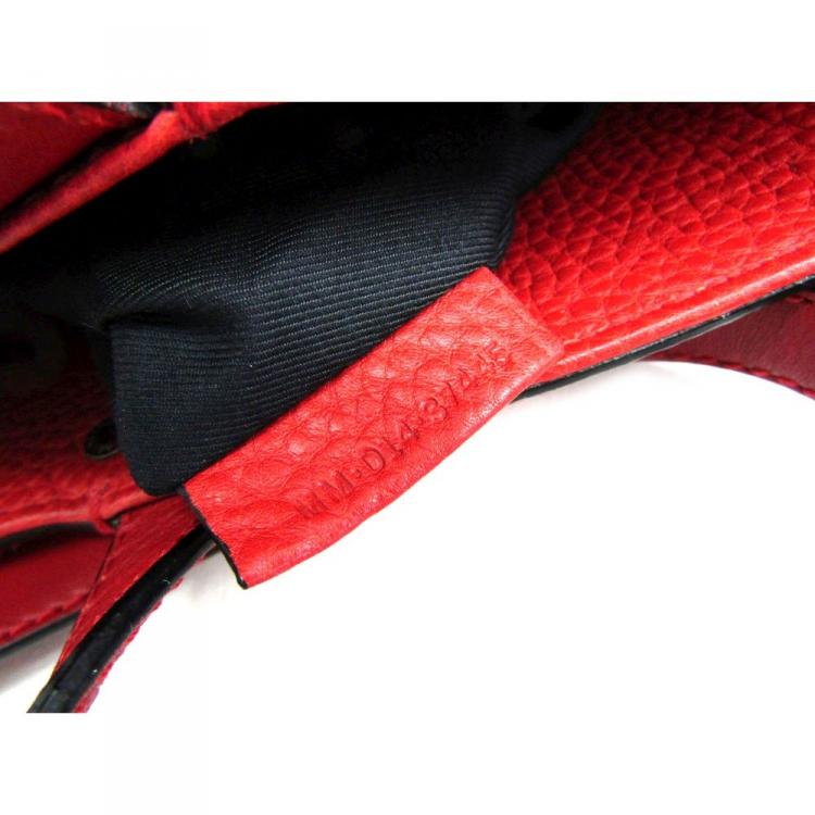 Pre Owned Bvlgari Red Pebbled Leather Shopping Tote