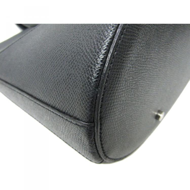 Pre Owned Bvlgari Black Leather Shopper Tote