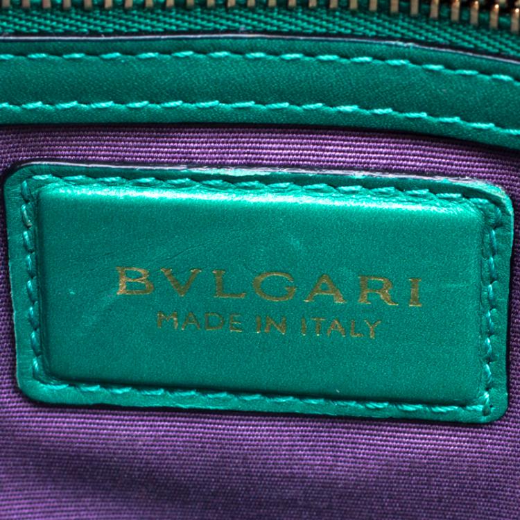 Pre Owned Bvlgari Green Leather Medium Serpenti Forever Shoulder Bag