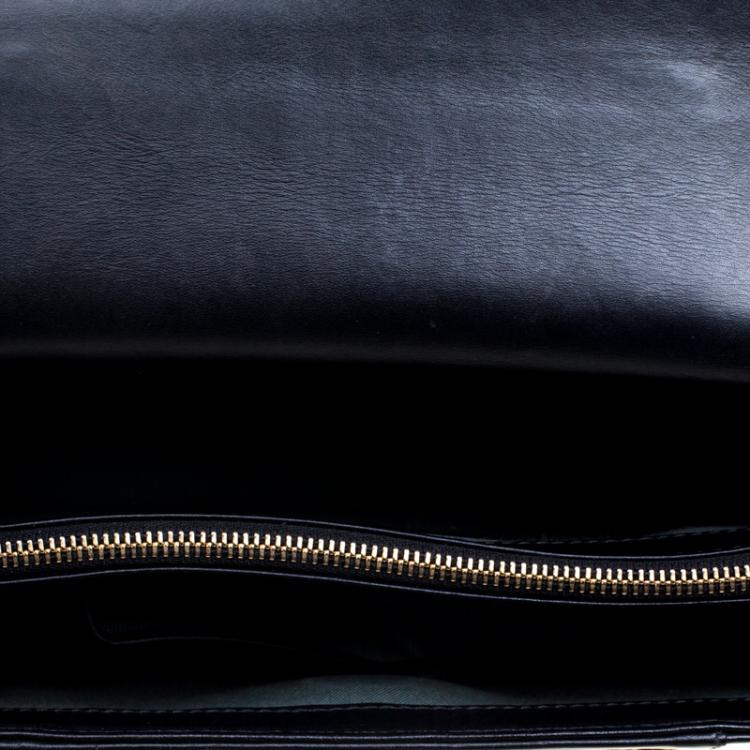Pre Owned Bvlgari Black Leather Serpenti Forever Shoulder Bag