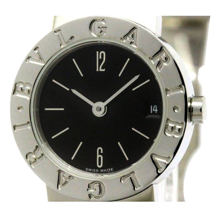 Pre Owned Bvlgari Black Stainless Steel Bvlgari-Bvlgari Women's Wristwatch 23MM