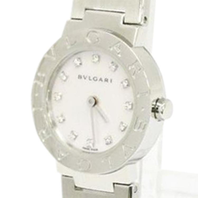 مملوكة مسبقًا Bvlgari Mother of Pearl Stainless Steel Bvlgari Bvlgari Women's Wristwatch 23MM