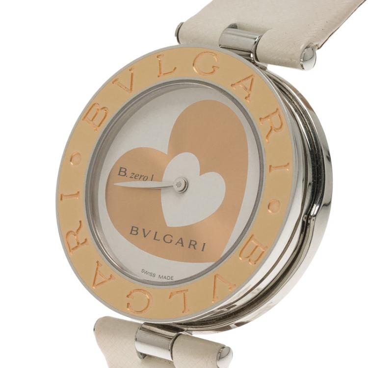 Pre Owned Bvlgari White Gold-Plated Stainless Steel B.Zero 1 Women's Wristwatch 35MM