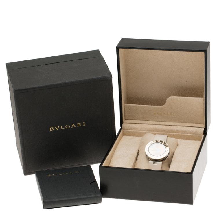 Pre Owned Bvlgari White Gold-Plated Stainless Steel B.Zero 1 Women's Wristwatch 35MM
