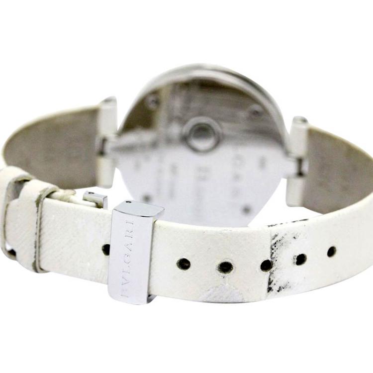 Pre Owned Bvlgari White Rose Gold and Stainless Steel B-Zero1 Women's Wristwatch 30MM