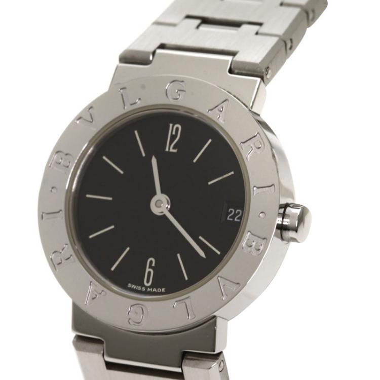 Pre Owned Bvlgari Black Stainless Steel Bvlgari Bvlgari Women's Wristwatch 23MM