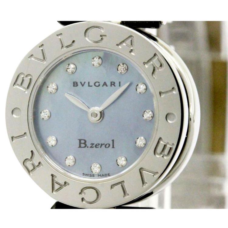 Pre Owned Bvlgari Blue Stainless Steel B-Zero1 Women's Wristwatch 22MM
