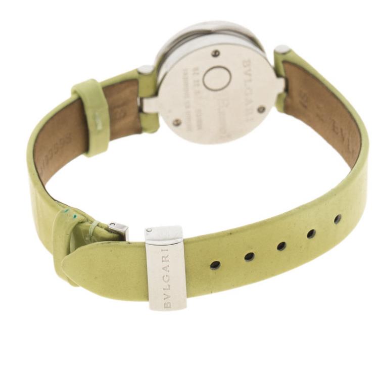 Pre Owned Bvlgari Green Mother of Pearl Stainless Steel B.Zero1 Women's Wristwatch 22MM