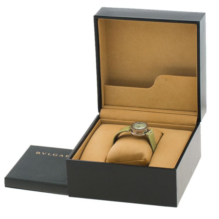 Pre Owned Bvlgari Green Mother of Pearl Stainless Steel B.Zero1 Women's Wristwatch 22MM